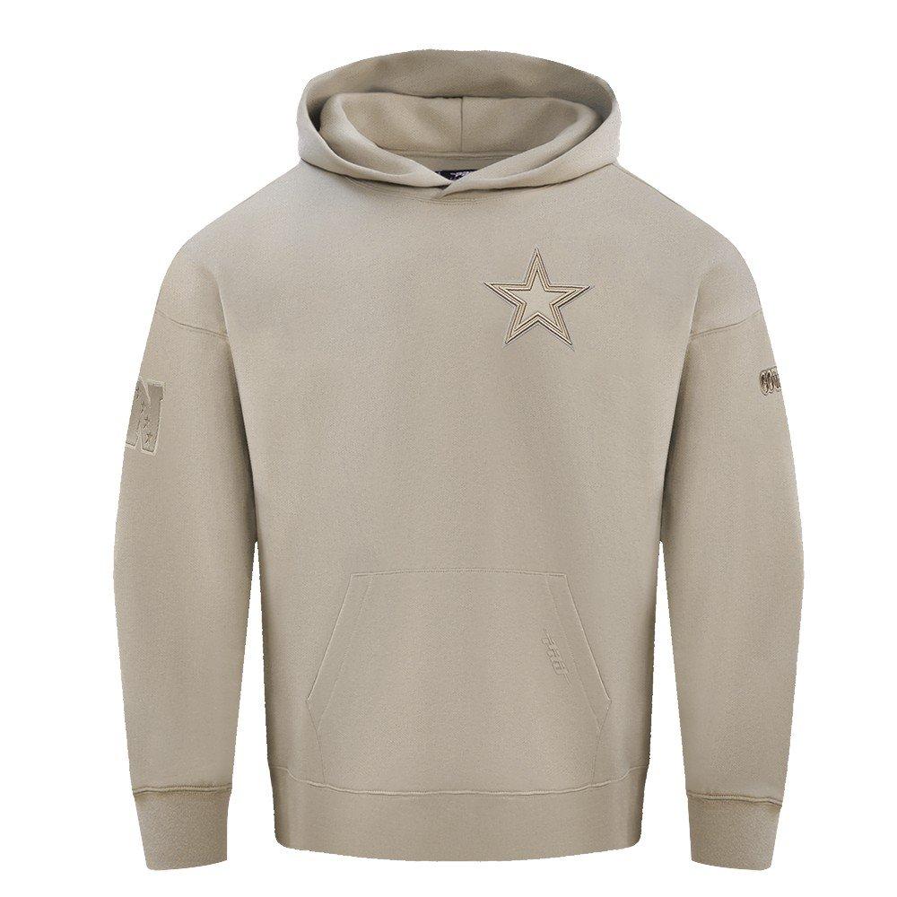 Pro Standard Men's NFL Dallas Cowboys Neutral Drop Shoulder Fleece Pullover Hoodie - Taupe - TAUPE